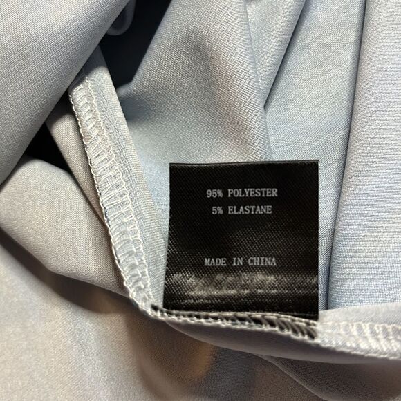 LOVEU. DEAR black and blue mini dress/tunic bare shoulders high neckline size XL - Picture 9 of 11